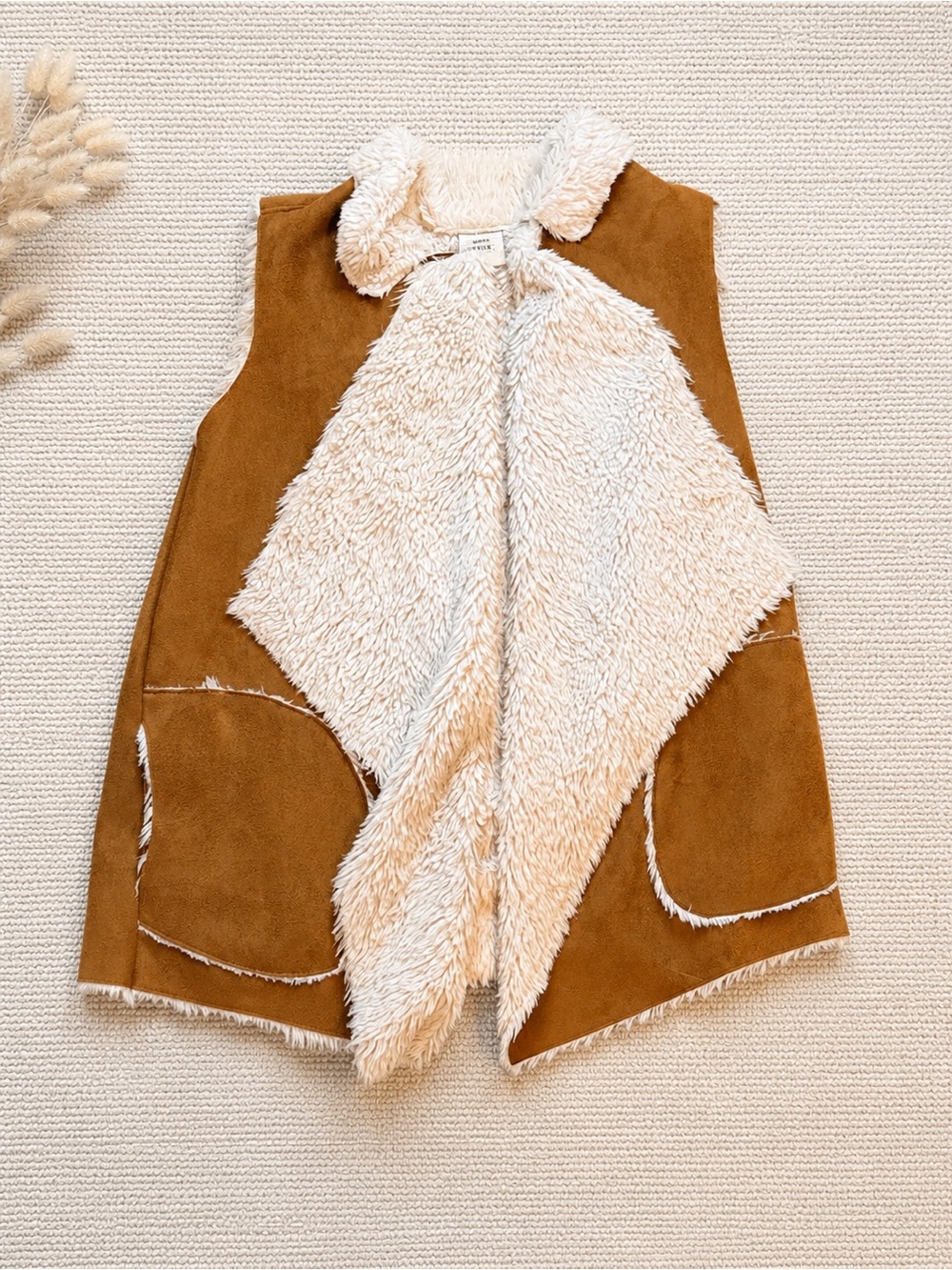 Knox Rose Faux Suede & Sherpa Waterfall Vest XL Boho Western Cozy Layer